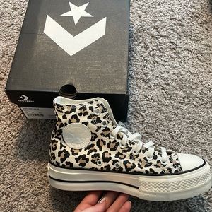 Leopard Converse Platform Hi-Tops